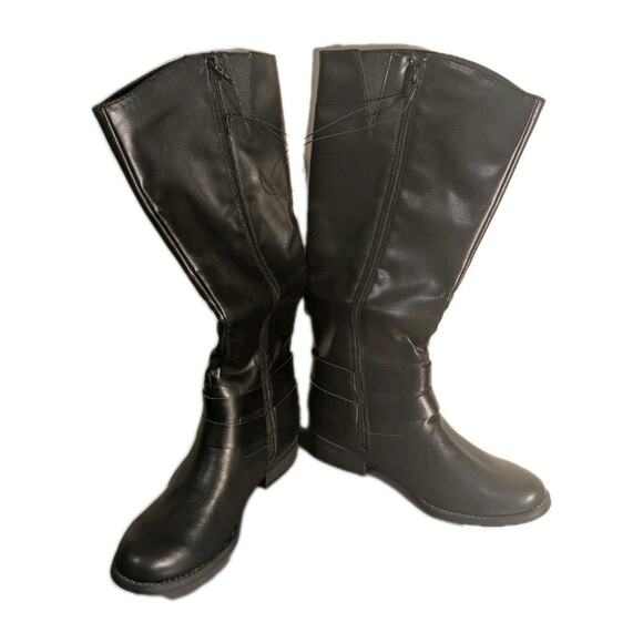 Style & Co Women's Black Maliaa Size 7.5M Buckled Round Toe Riding Boots NIB - Picture 3 of 7